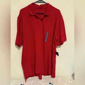 Lands' End Vibrant Red Polo Shirt. NWT